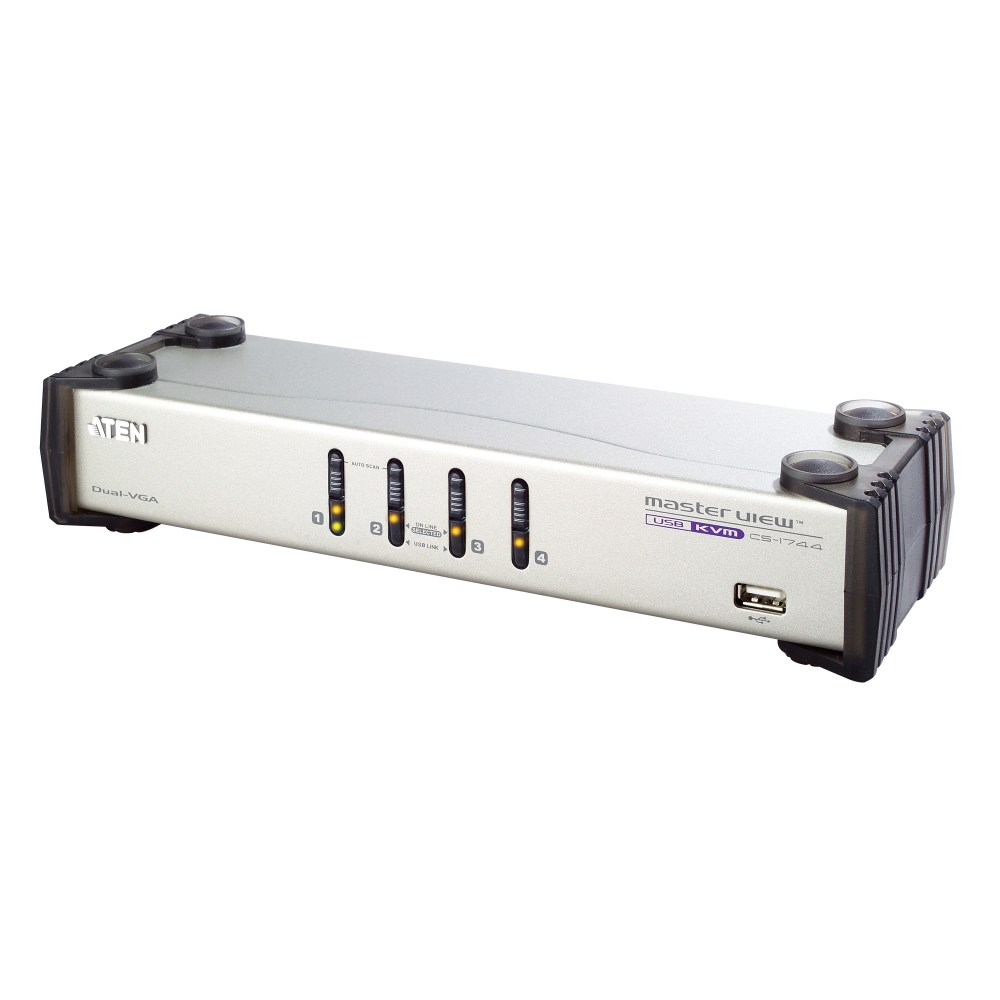 CS-1744 KVM-перемикач USB 4-порти Dual-View/2-х порт.USBHub,кабель Audio/Video 4х1.8м;USB/Video 4х1.8м CS-1744 KVM-перемикач USB 4-порти Dual-View/2-х порт.USBHub,кабель Audio/Video 4х1.8м;USB/Video 4х1.8м