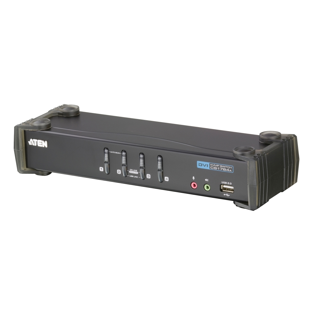 CS-1764A DVI KVM-перемикач USB 4-порти/2-х порт.USB Hub, аудіо, кабель DVI-D KVM 4х1.8м, адаптер живлення CS-1764A DVI KVM-перемикач USB 4-порти/2-х порт.USB Hub, аудіо, кабель DVI-D KVM 4х1.8м, адаптер живлення
