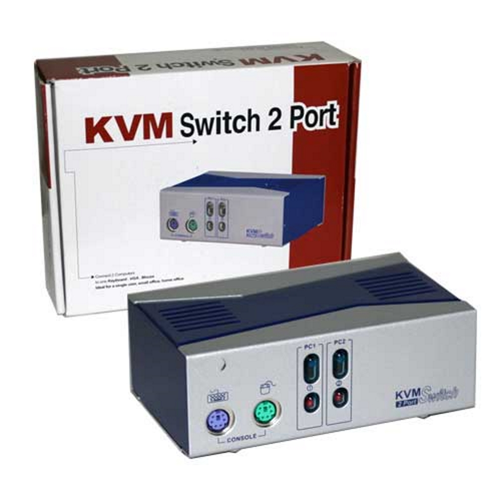 KS302 KVM Перемикач AUTO (2 комп'ютера - монітор, клавіатура PS/2, миша PS/2) металевий корпус KS302 KVM Перемикач AUTO (2 комп'ютера - монітор, клавіатура PS/2, миша PS/2) металевий корпус