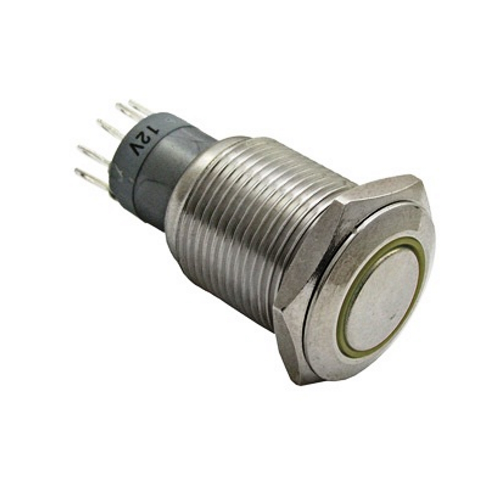 PW2-F1EG-12 Кнопка кругла, d=16 мм,1 гр. 3 конт., 250В 0.5А, підсв. кільце (зел.), кріп.гайка PW2-F1EG-12 Кнопка кругла, d=16 мм,1 гр. 3 конт., 250В 0.5А, підсв. кільце (зел.), кріп.гайка