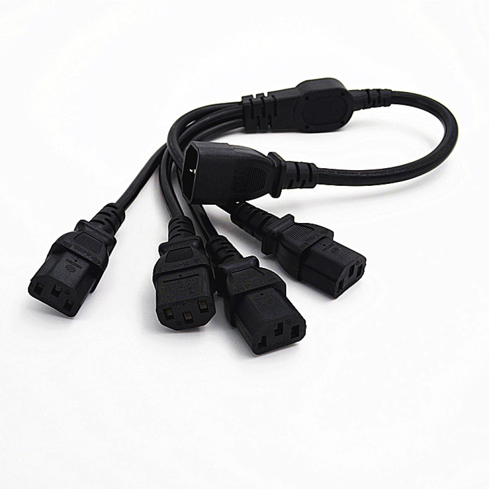 C14-4хC13-60-075 Шнур-розгалужувач C14 - 4 x C13, 0,75 мм2, 60 см C14-4хC13-60-075 Шнур-розгалужувач C14 - 4 x C13, 0,75 мм2, 60 см