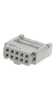 IDC-10G Роз'єм 10 контактів (2х5) розетка на шлейф, крок 2.54 мм, з позолотою, HARTING