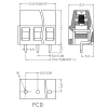 DT-128-02P Клемник 2 контакти на плату, 250В 16А, крок 5,0 мм
