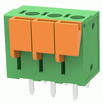 ETB66030G200 Клемник 3 контакти на плату, затискний, вертикальний, 250В 17.5А, крок 5,08х7,62 мм