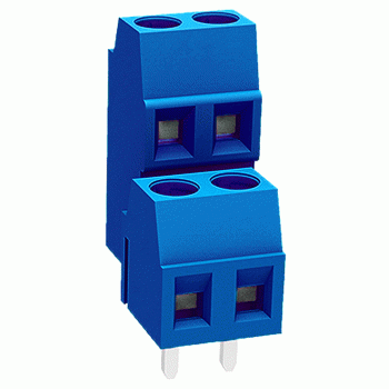 ETB0504 Клемник 4 контакти на плату, 2 рівня, 300В 10А, крок 3,5 мм