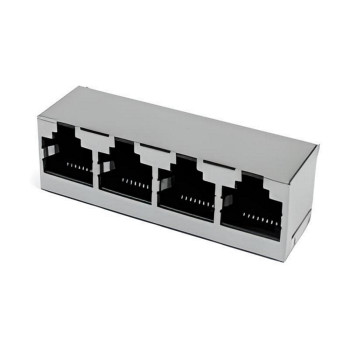 TS3012S Розетка 8P8C 1x4 на плату, екран.
