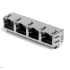 KLS12-108-8P8C-1x4-1-G/Y-01 Розетка 8P8C 1x4 на плату, екран. , світлодіоди KLS12-108-8P8C-1x4-1-G/Y-01 Розетка 8P8C 1x4 на плату, екран. , світлодіоди