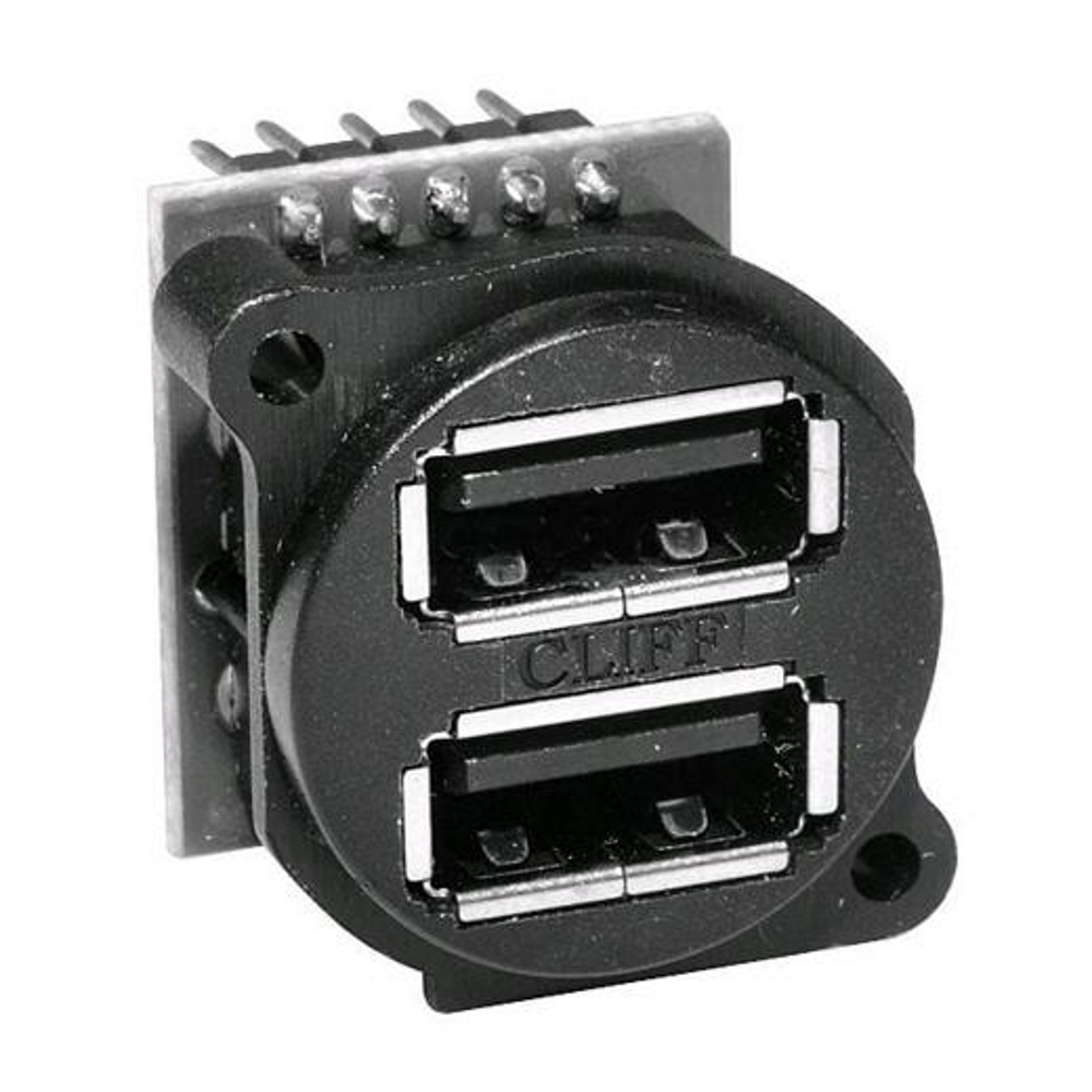 CP30090 Роз'єм USB розетка на блок, подвійний, тип А, CLIFF CP30090 Роз'єм USB розетка на блок, подвійний, тип А, CLIFF