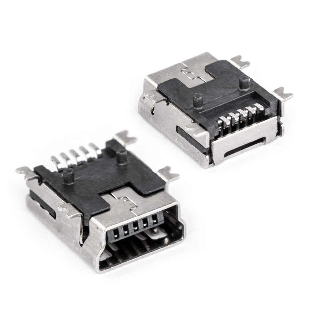 USB-5М Роз'єм на плату USB mini тип B, 5 контактів, SMT USB-5М Роз'єм на плату USB mini тип B, 5 контактів, SMT