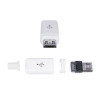 USBB-SW Роз'єм micro USB вилка на кабель, тип B, apple style, корпус+хвостовик, біла USBB-SW Роз'єм micro USB вилка на кабель, тип B, apple style, корпус+хвостовик, біла