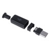 USBB-SB Роз'єм micro USB вилка на кабель, тип B, apple style, корпус+хвостовик, чорна