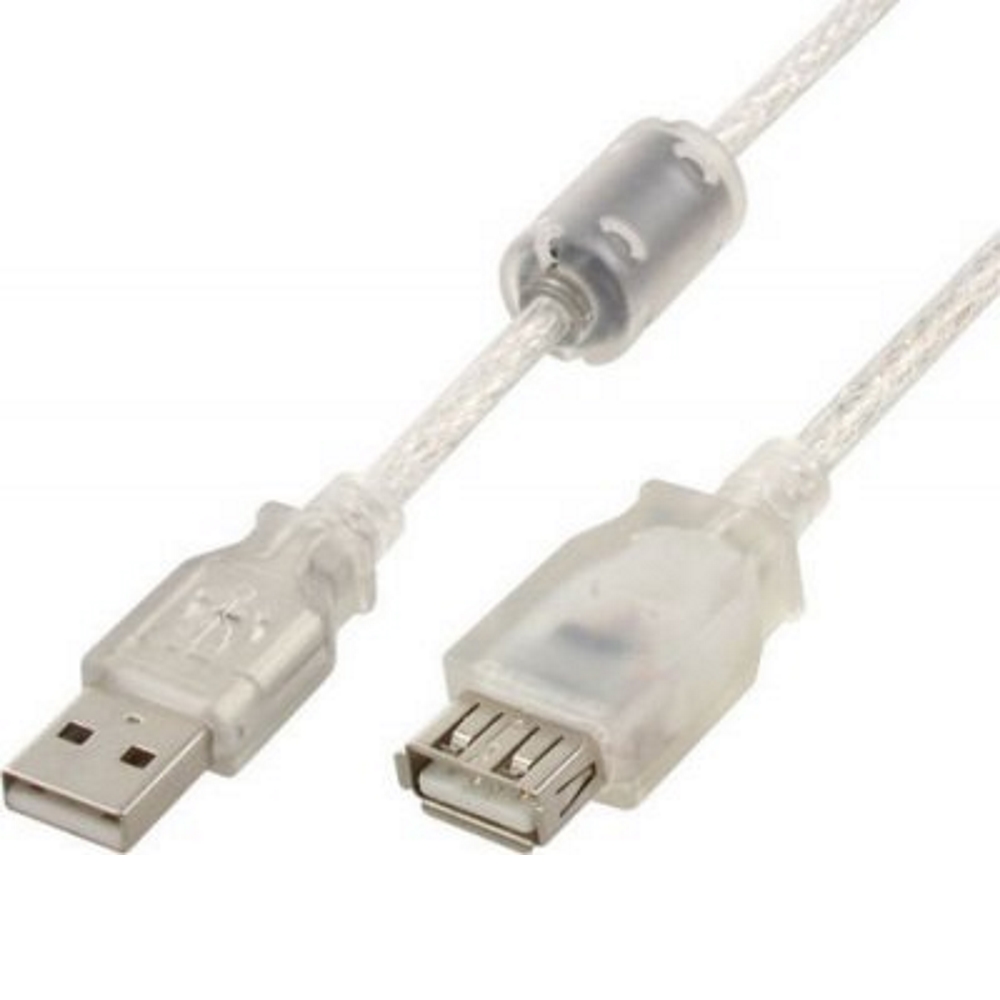CCF-USB2-AMAF-TR-10 Подовжувач USB2.0 A-А вилка-розетка з феритовим фильтром 3 м, прозорий CCF-USB2-AMAF-TR-10 Подовжувач USB2.0 A-А вилка-розетка з феритовим фильтром 3 м, прозорий
