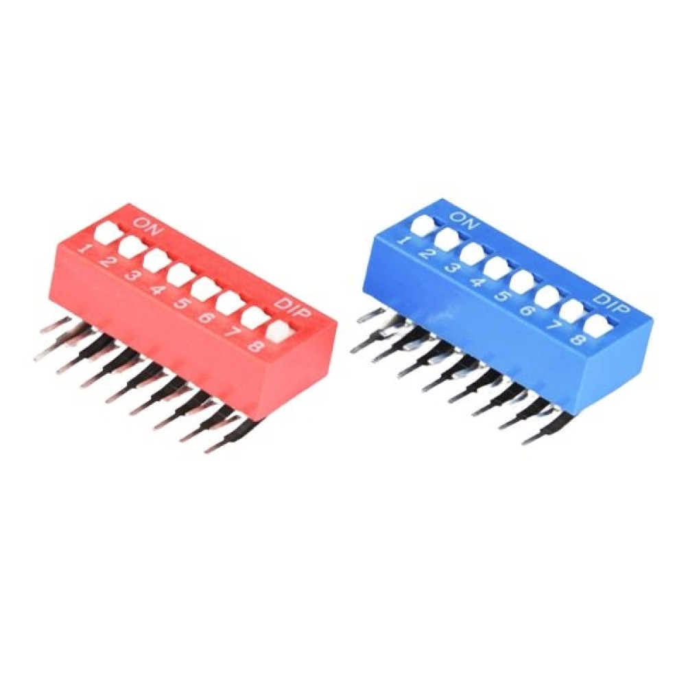 SWD1-8R DIP-перемикач 8 позицій, прямий кут SWD1-8R DIP-перемикач 8 позицій, прямий кут