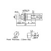 PSW-3B Кнопка кругла, d=6 мм (220В 0.3А), НЗ-контакти, кріплення гайка (чорна) PSW-3B Кнопка кругла, d=6 мм (220В 0.3А), НЗ-контакти, кріплення гайка (чорна)
