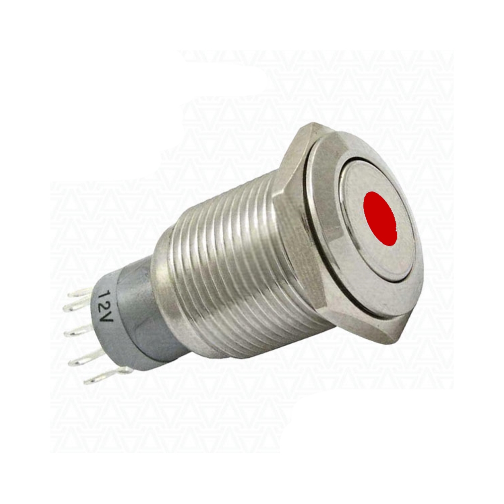 PW2-F1DR-12 Кнопка кругла, d=16 мм, 1 гр. 3 конт.,250В 0.5А, підсв.крапка (черв.) кріпл.гайка,без фі PW2-F1DR-12 Кнопка кругла, d=16 мм, 1 гр. 3 конт.,250В 0.5А, підсв.крапка (черв.) кріпл.гайка,без фі