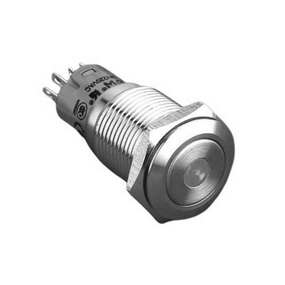 PW2-F1DW-12 Кнопка кругла,d=16 мм,1 гр.3 конт., 250В 0.5А, підсв.крапка (біл.), кріпл.гайка,без фікс PW2-F1DW-12 Кнопка кругла,d=16 мм,1 гр.3 конт., 250В 0.5А, підсв.крапка (біл.), кріпл.гайка,без фікс