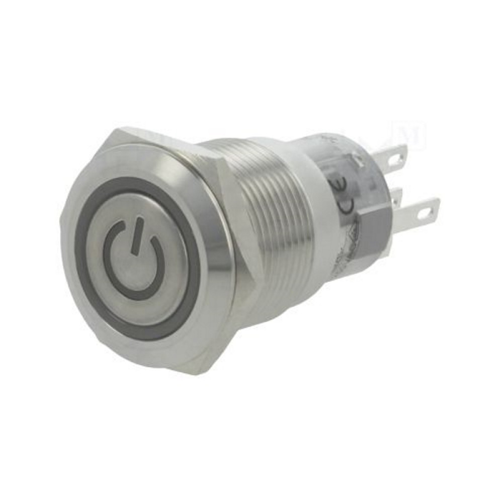 PW1-F1EG-24 Кнопка кругла, d=19 мм, 1 гр.3 конт., 220В 0.5А, підсв. "символ живлення" 24В, (зелена) PW1-F1EG-24 Кнопка кругла, d=19 мм, 1 гр.3 конт., 220В 0.5А, підсв. "символ живлення" 24В, (зелена)