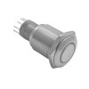 PW2-F2EW-12 Кнопка кругла, d=16 мм, 2 гр. 6 конт., 250В 0.5А, підсв. кільце (біл.), кріпл.гайка